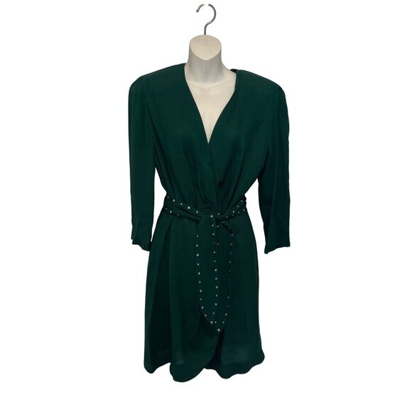 SANDRO Prunel Belt 3/4 Sleeve Mini Dress  Women's Size Large  ($396) - Picture 3 of 11